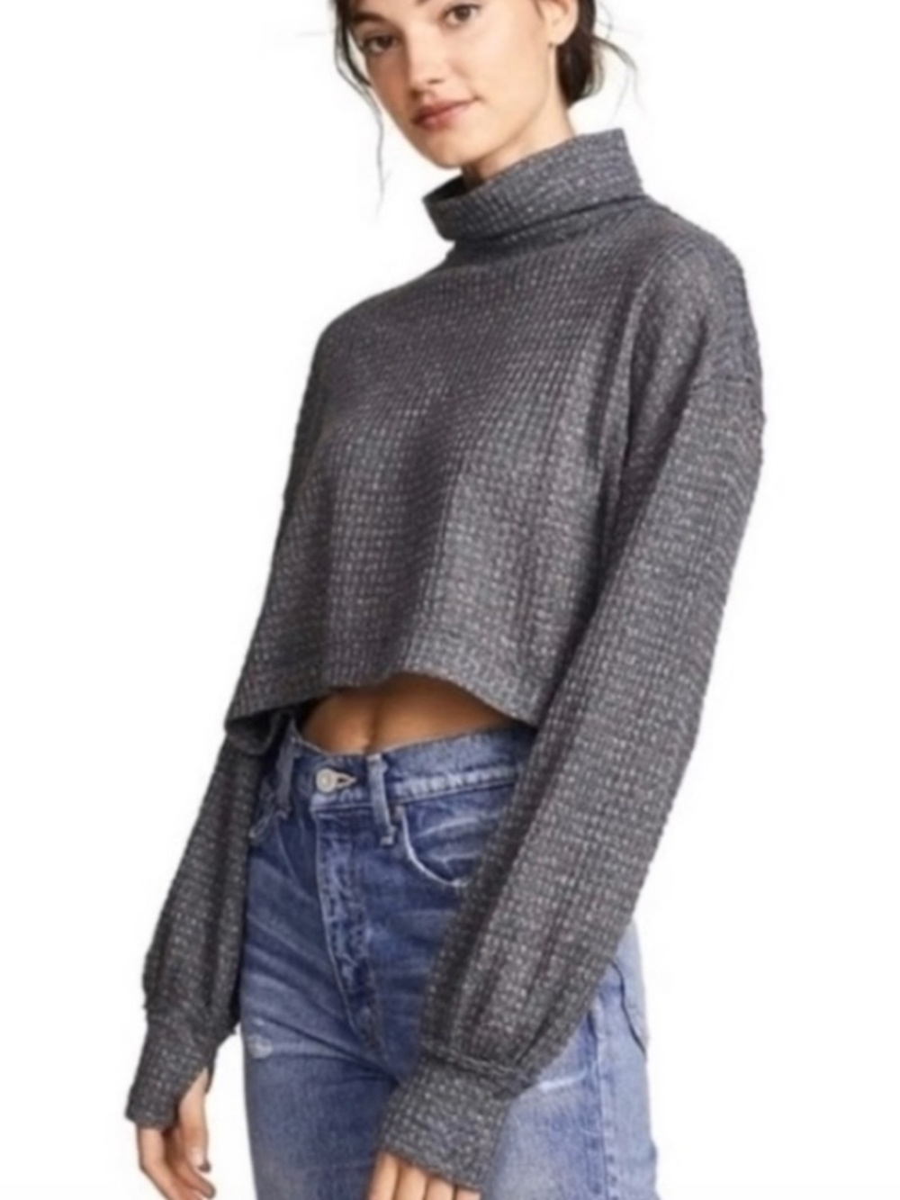 Tentree waffle turtleneck top